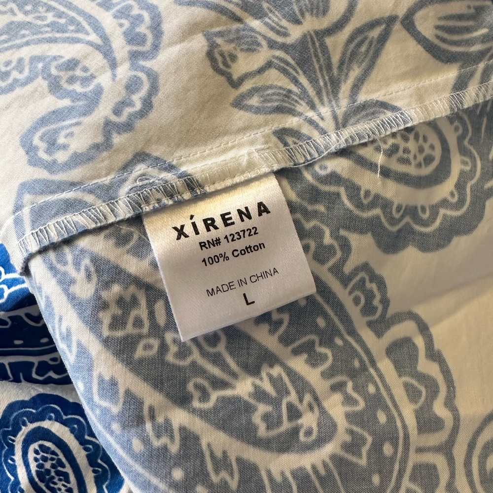Xirena‎ Ava dress in Santorini white blue cotton midi size L NWT - Picture 4 of 10